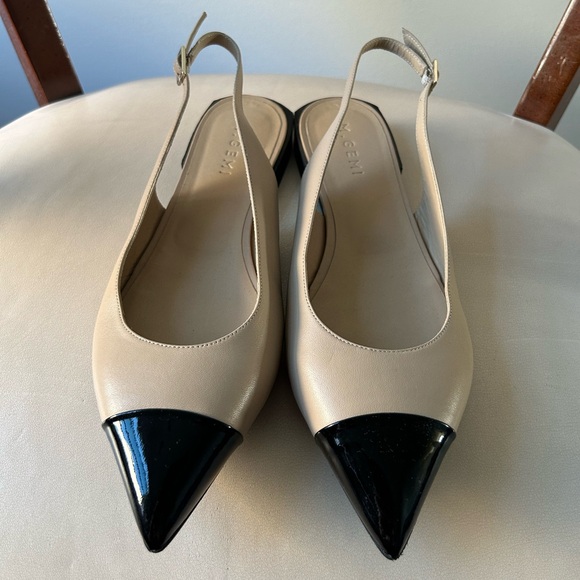 M. Gemi Tan and Black Slingback Heels - Picture 2 of 6